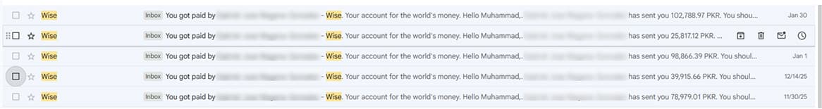 Freelance Earnings Proof